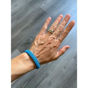 95 Paracord Bracelet Bright Blue Goldenrod Yellow Handmade USA Unisex